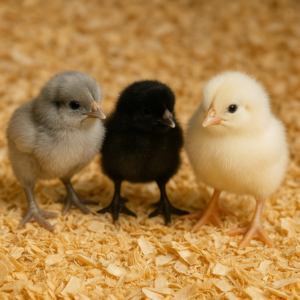 American Bresse started chicks, 4 days to 2 weeks old, available for local pickup at Southern Rise Farms
